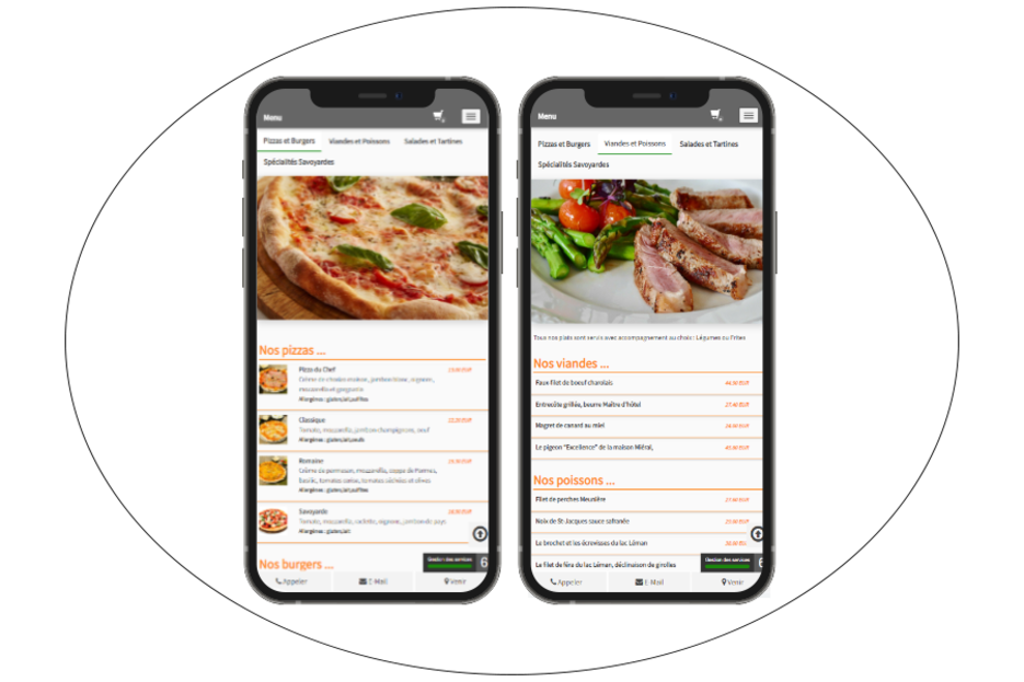 Consultation de votre carte et menus en ligne Consultation de votre carte et menus en ligne